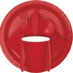 9oz  Red cups , Forks , Spoons set