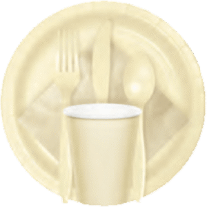 9oz  Ivory cups , Forks , Spoons set